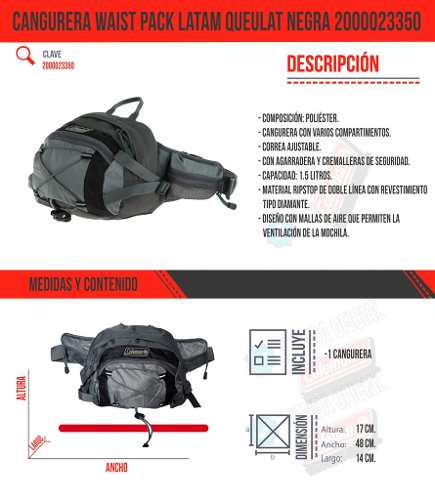 Coleman Cangurera Waist Pack 1.5L Queulat Negra 2000023350 : Amazon.com.mx:  Deportes y Aire Libre