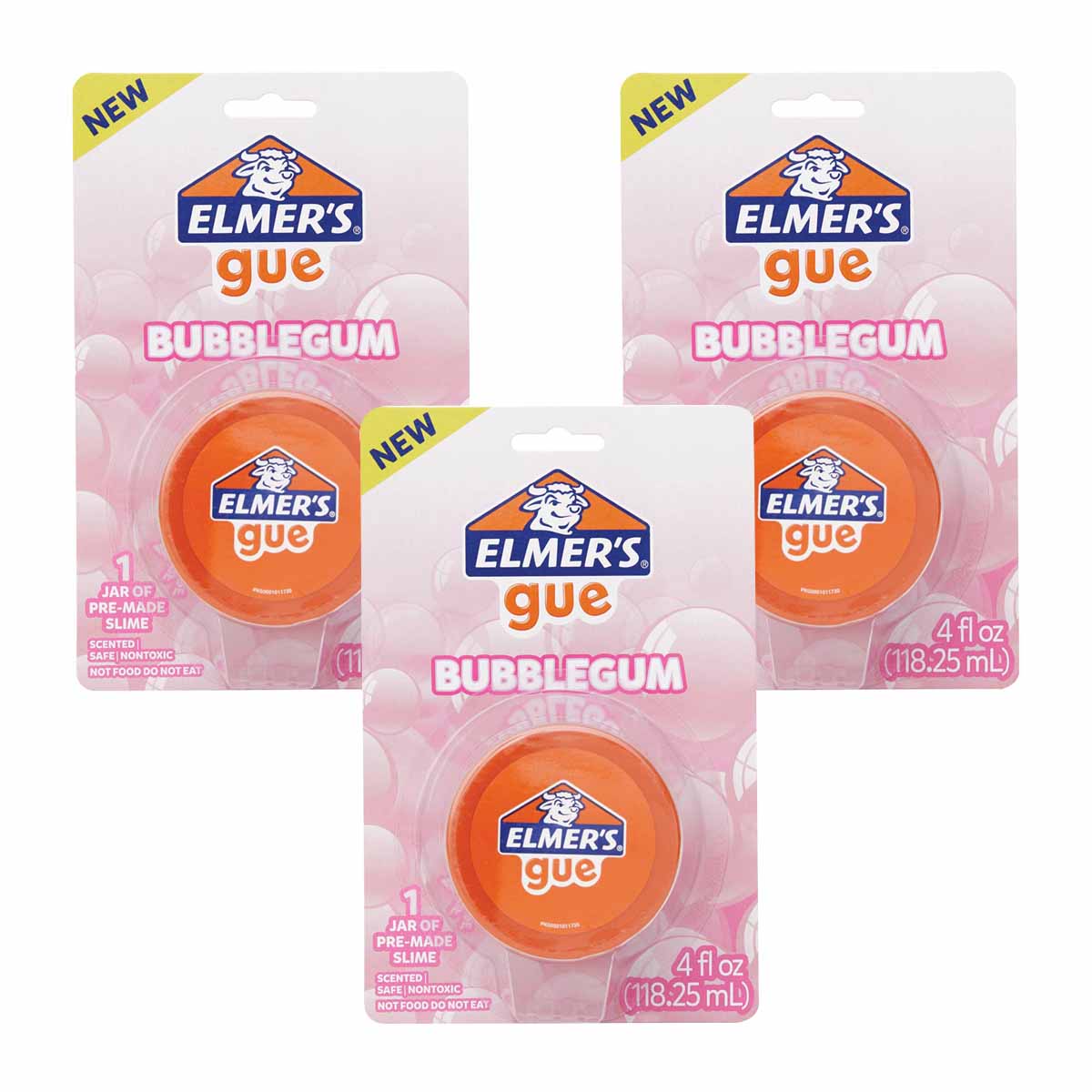 Slime Rosa Elmers Gue Bubblegum Aroma Chicle 118ml Kit 3Pzas