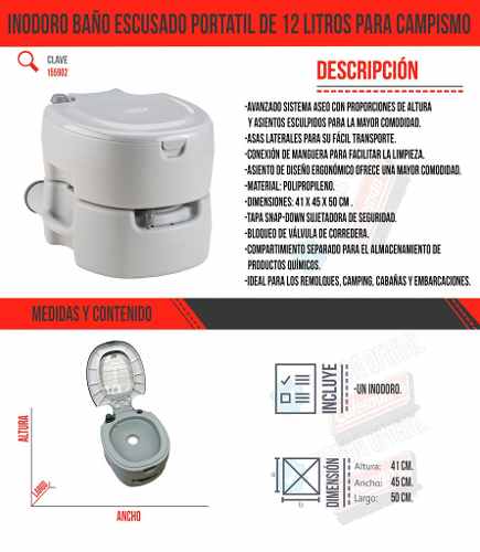 Somos Reyes | Inodoro Baño Escusado Portatil De 12 Litros Para Campismo