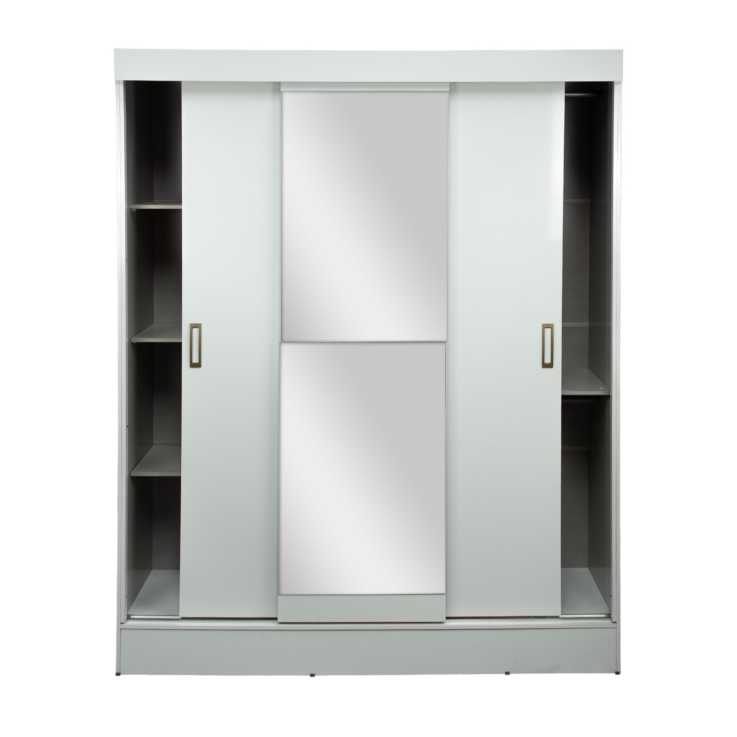 Armario Closet Moderno Con Espejo 3 Puertas 2 Cajones Blanco