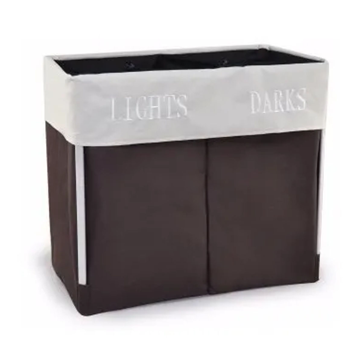 Somos Reyes | Cesto Doble Para Ropa Plegable Premium Chocolate Namaro