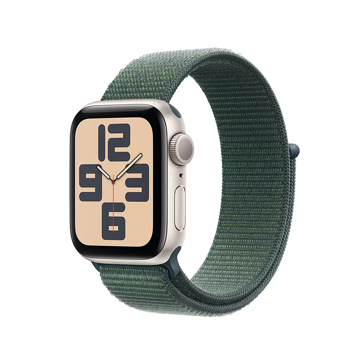 Apple Watch SE 2 GPS 40mm Blanco Estelar con correa velcro verde