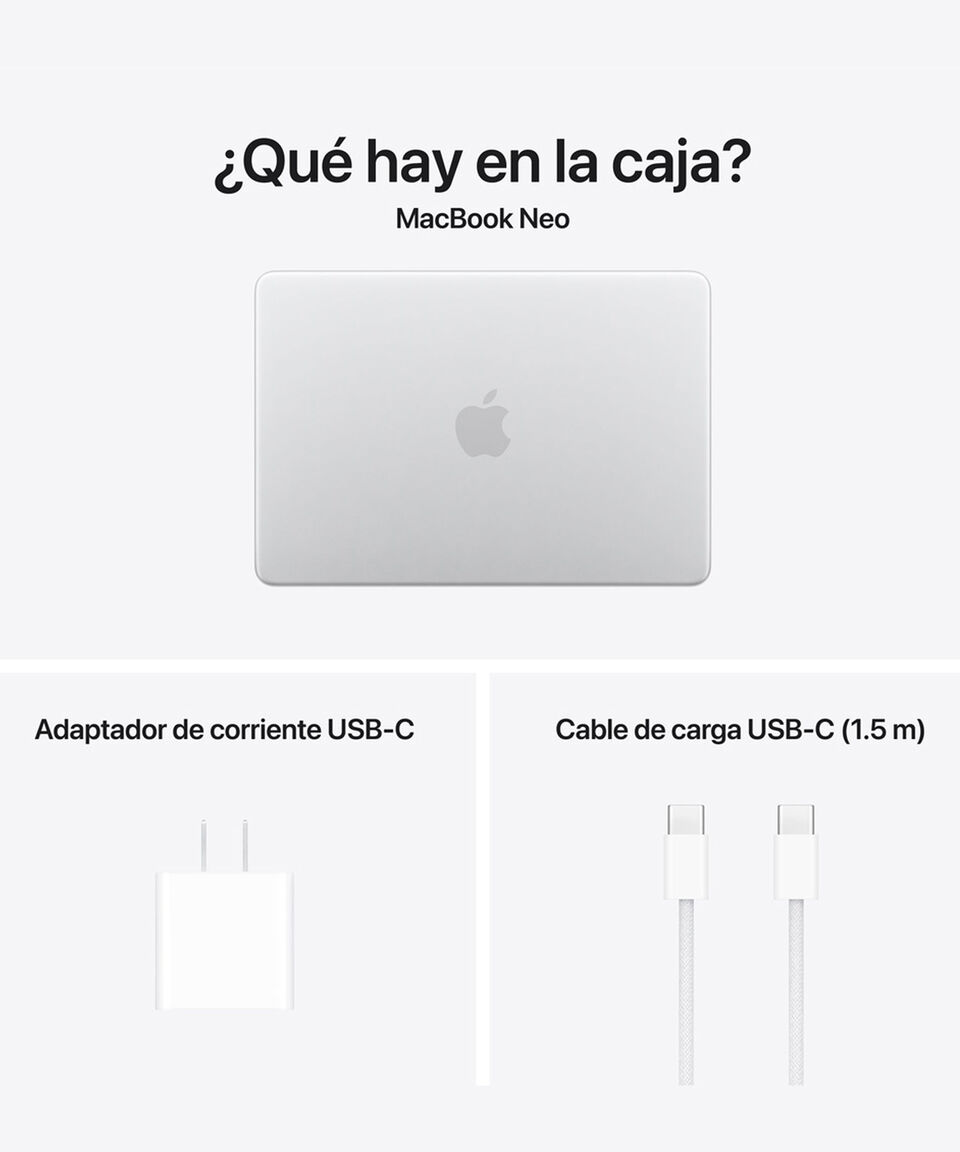 Apple MacBook Neo 13 color plata vista adicional